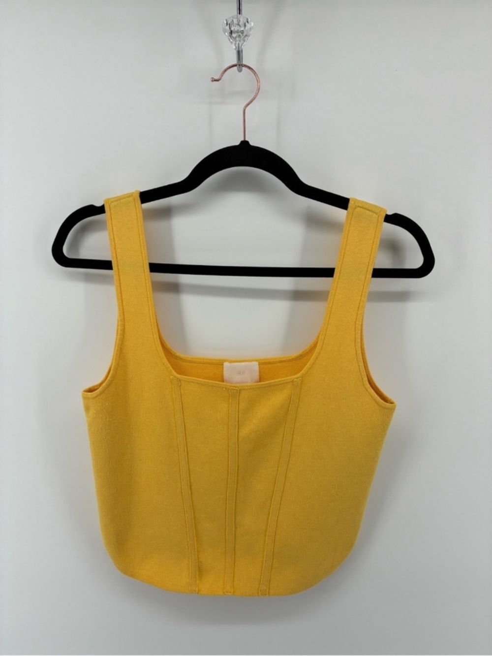 MASSIVE $10 SALE Yellow Square Neck Ribbed Tank Top